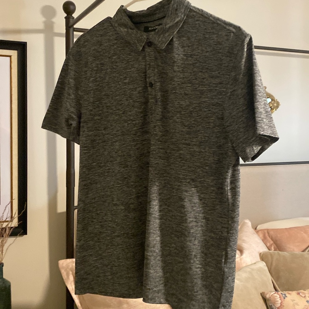 Alfani Stretch Polo Grey Medium